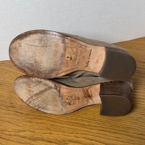 BEEK Eaglet Block‎ Heel Sone/Taupe Tan Suede Slouchy Ankle Boots Back Zip Size 9 - Picture 12 of 16